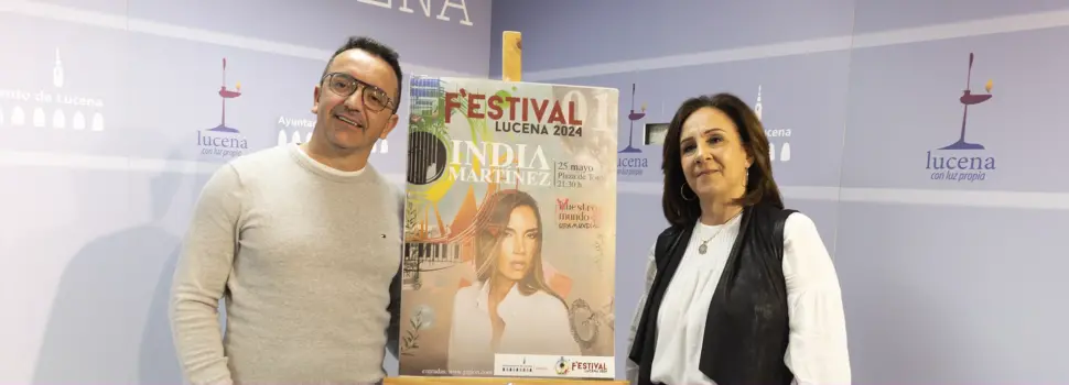 AGENDA: Salen a la venta las entradas para el concierto de India Martínez, dentro del F´ESTIVAL LUCENA 2024