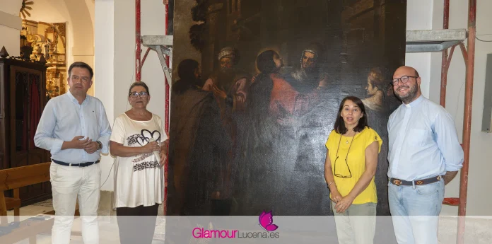 restauración cuadro iglesia del carmen lucena