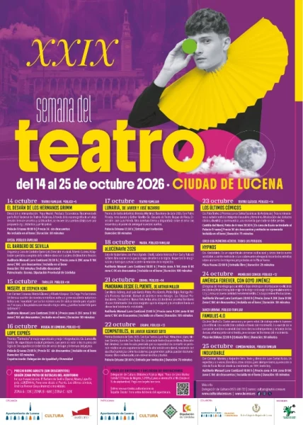 Cartel de la XXIX Semana del Teatro Ciudad de Lucena 2026